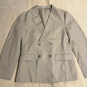NWT Zara Men's Double-Breasted Beige Blazer